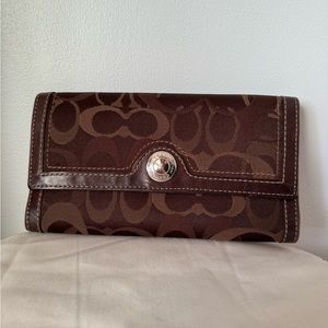 Coach Monogram Y2K Brown Canvas Wallet